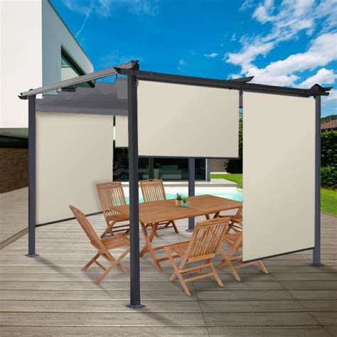 Lot De Stores Enrouleurs L X H Cm Pour Pergola Crue