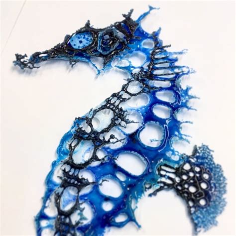Seahorse Mini Fused Glass Art Work Etsy