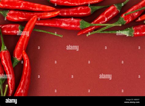 Red Hot Chili Peppers Popular Spices Concept Beautiful Composition Of Laid In The Shape Of A