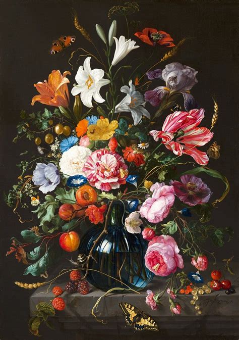 De Heem Stilleven Met Bloemen Print Vintage Gotische Bloemen Kunst Aan