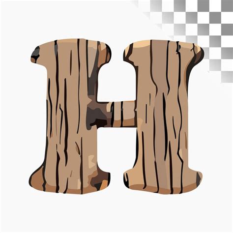 H Dise O De Letras Elegante Fuente De Madera Alfabeto Vector Premium