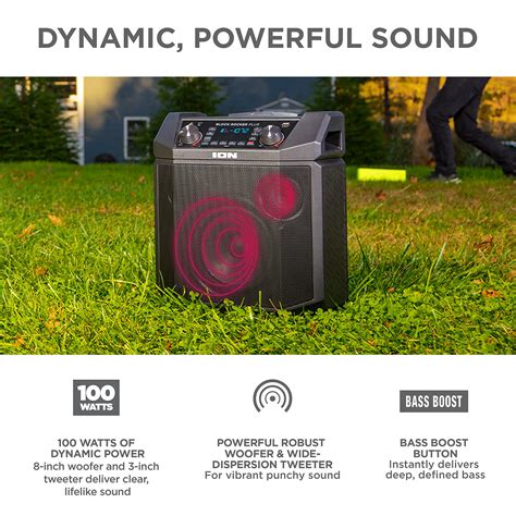 Ion Audio Block Rocker Plus Portable Bluetooth Speaker 100w Wbattery