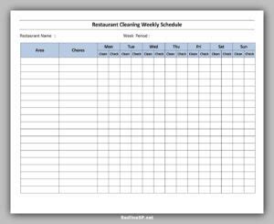 6 Best Restaurant Cleaning Schedule Template - RedlineSP