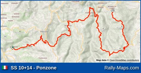 Ss Ponzone Stage Map Rallye Sanremo Rallye D Italia