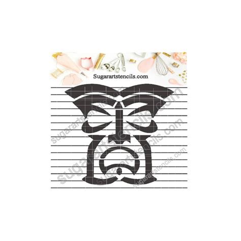 Tiki Statue Masks Polynesian Cookie Stencil Nb1509