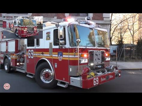 FDNY Engine 69 Ladder 28 Responding To Separate Calls With Mount