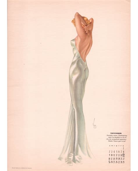 Original 1941 Alberto Vargas Varga November Calendar Page