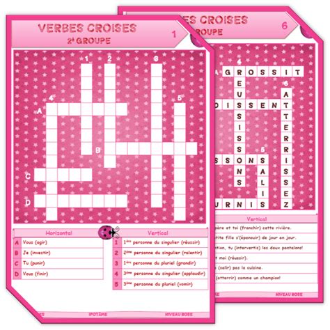 IPOTÂME TÂME CE2 CM1 conjugaison mots croisés verbes 2ème groupe