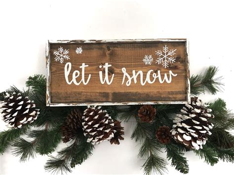 Let It Snow Hand Painted Wooden Christmas Sign Let It Snow Etsy