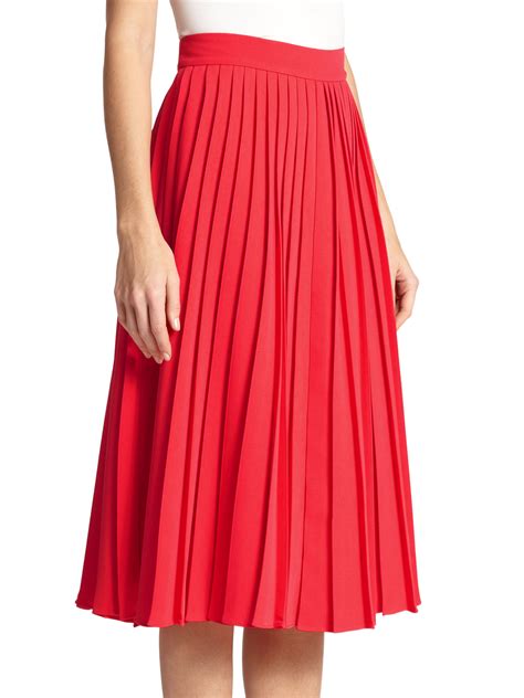 Lyst Kate Spade New York Crepe Pleated Skirt In Pink