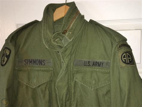 Genuine Us Army Og 107 M65 Field Jacket 82nd Airborne Div And Macv Og