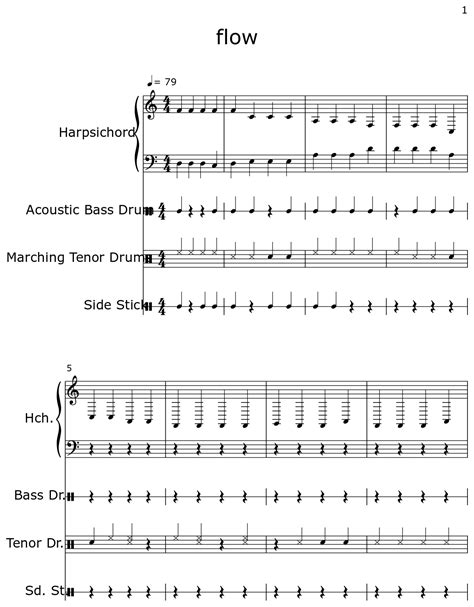 Flow Sheet Music For Harpsichord Drum Set Marching Bass Drums