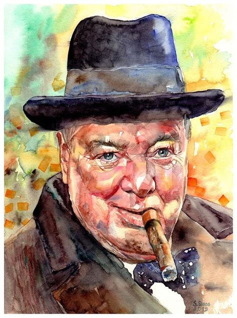 Winston Churchill Art Print Featuring The Painting Winston Churchill By