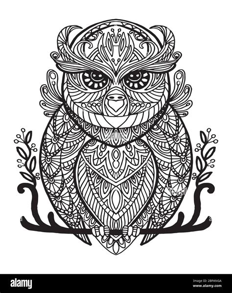 Coloring Pages For Adults Abstract Owls