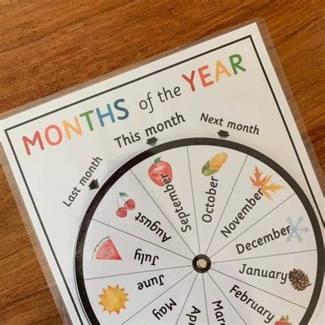 Months Of The Year Printable Classroom Calendar Circle Time Activity