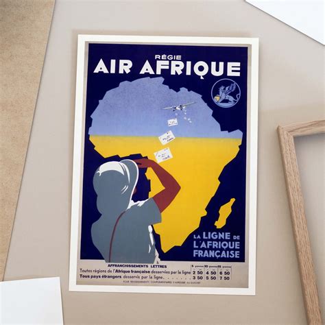 Air Africa Poster Africa Art African Airline Poster Etsy