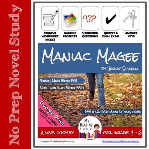 Maniac Magee Novel Study My Reading Resources