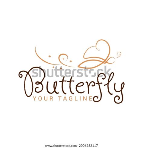 Minimalist Elegant Butterfly Logo Design Line Stock Vector Royalty