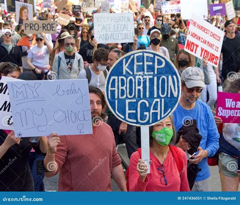 Participants In The March For Women`s Reproductive Rights In San