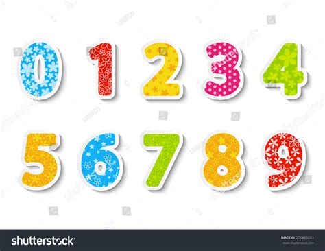 Set Color Paper Numbers Stock Vector Royalty Free 275463293