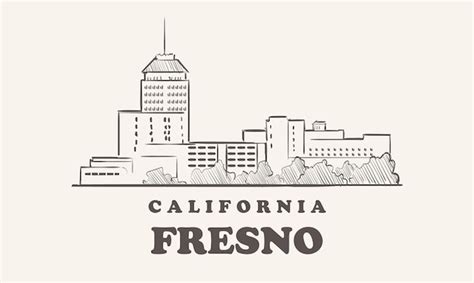 Premium Vector Fresno Skyline California