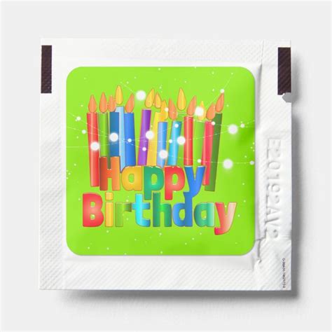 Birthday Candles Burning Lights Fun Modern Hand Sanitizer Packet