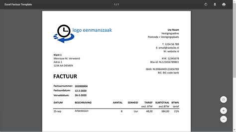 Excel Factuur Maken Met Voorbeeld En Gratis Template