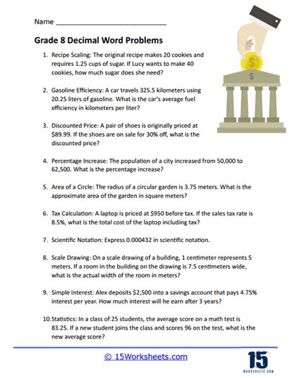 Free Fraction Decimal Percent Word Problems Worksheet Download Free