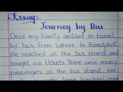 Journey By Bus Essay In English Short Essay On Journey By Bus Youtube