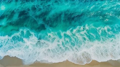premium ai image top view  ocean waves