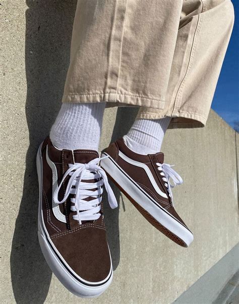 Vans Old Skool Sneakers In Brown Asos Aesthetic Shoes Trendy Shoes