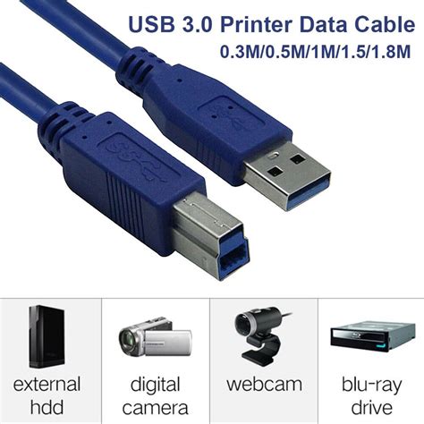 Usb Printer Cable A Male To B Male Datacord High Speed