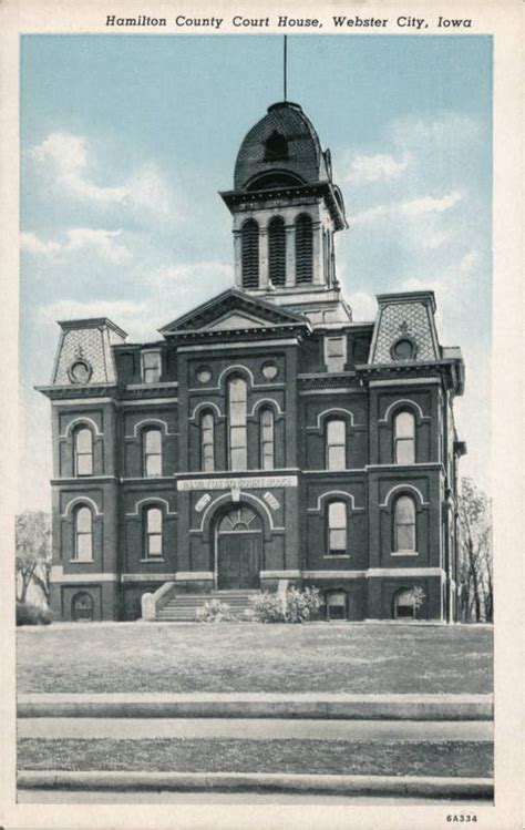 Hamilton County Courthouse Webster City Ia Postcard