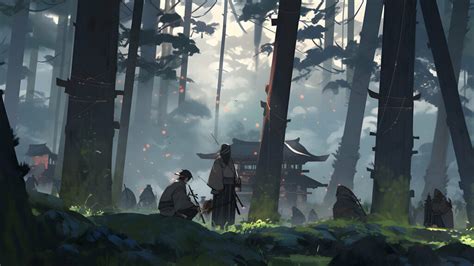 Samurai Settlement Forest Desktop Wallpaper Samurai Wallpaper