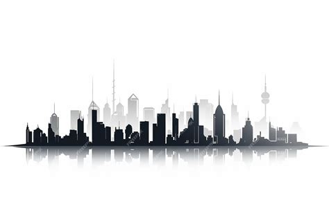 Premium Photo Cityscape Skyline Silhouette In White Background