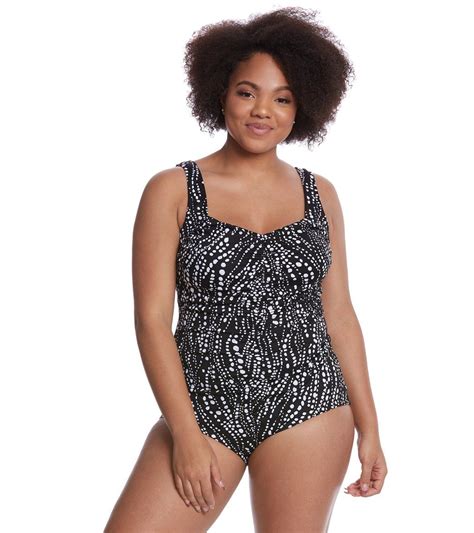 Maxine Plus Size Waterfall Spa Chlorine Resistant Girl Leg One Piece