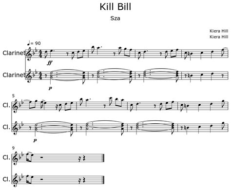 Kill Bill Sheet Music For Clarinet