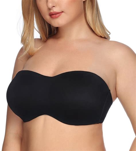 Exclare Womens Seamless Bandeau Unlined Underwire Minimizer Strapless