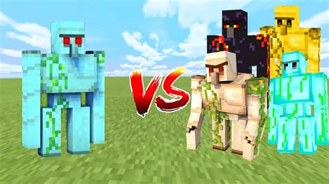 Diamond Golem Vs All Golem In Minecraft Mob Battle Youtube