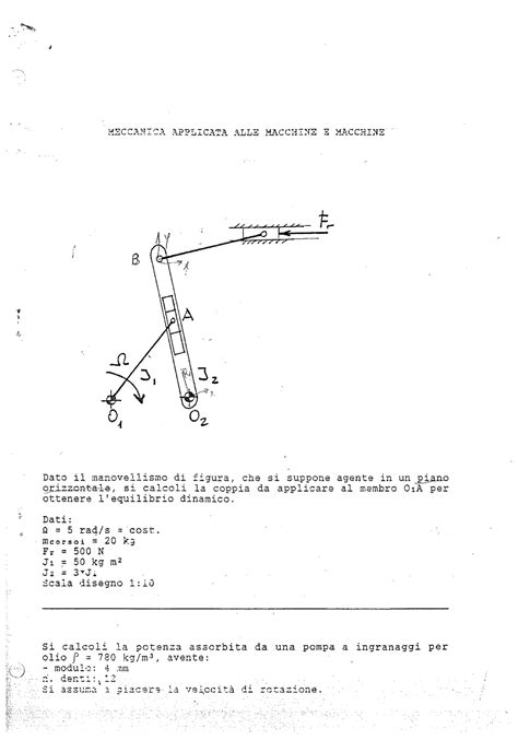 Esercizi Ed Esercitazioni Meccanica Applicata Alle Macchine I