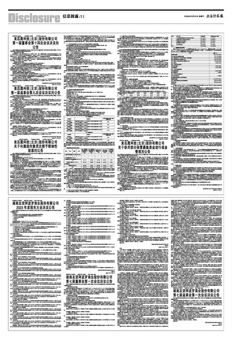 2024年05月22日 第11版：信息披露 上海证券报