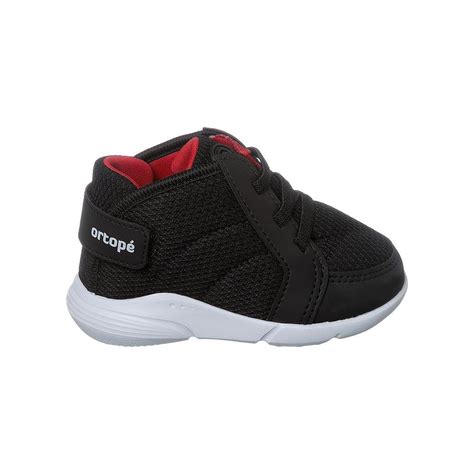 Tênis Infantil Masculino Menino Ortopé Sport Baby Cano Alto Preto