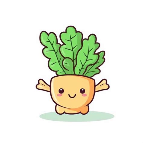 Premium Photo A Cartoon Potted Plant With A Face And Arms Generative Ai