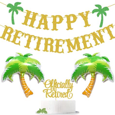 Beach Theme Retirement Party Decorations Gold Glitter Happy