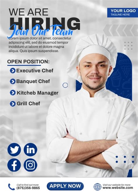 Chef Hiring Template Postermywall