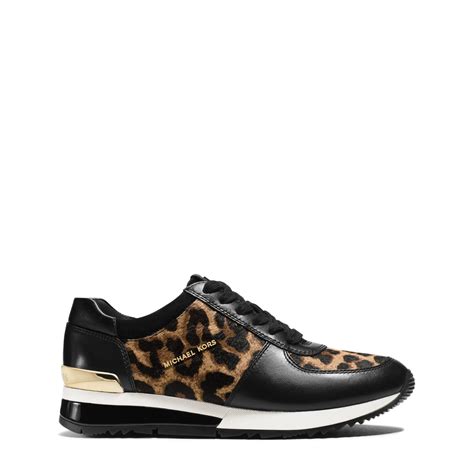 Michael Kors Allie Leopard Calf Hair And Leather Sneaker In Natural Lyst