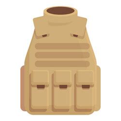 Army Vest Icon Cartoon Tactical Jacket Royalty Free Vector