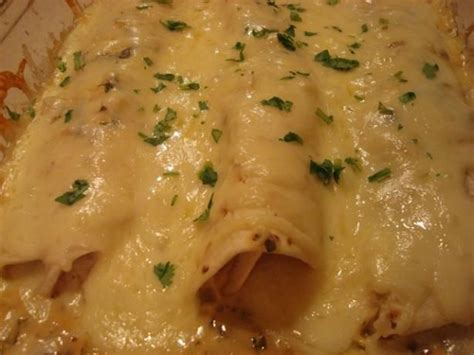 Spinach And Mushroom Enchiladas With Cilantro Cream Sauce Recipe