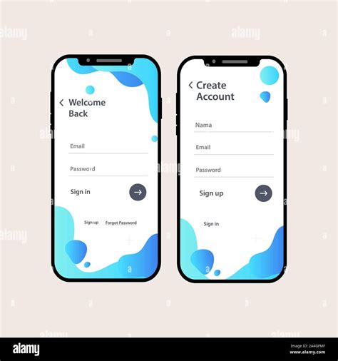 Design Of Mobile App Gui Set With A Welcome Window Registration