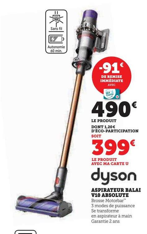 Promo Aspirateur Balai V Absolute Dyson Chez Hyper U Icatalogue Fr